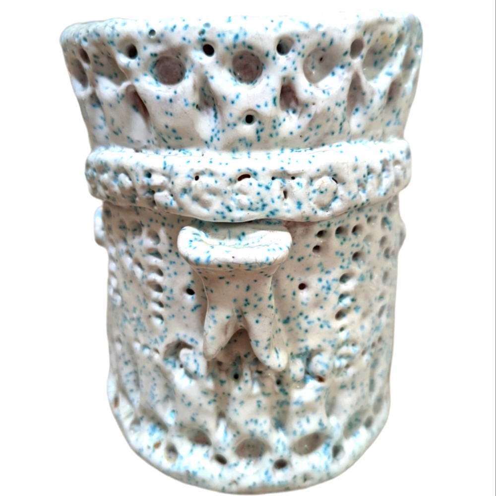 Vintage OOAK Handmade Ceramic TOOTH Mug 'Georgetown Chris 1978'  Unique Art